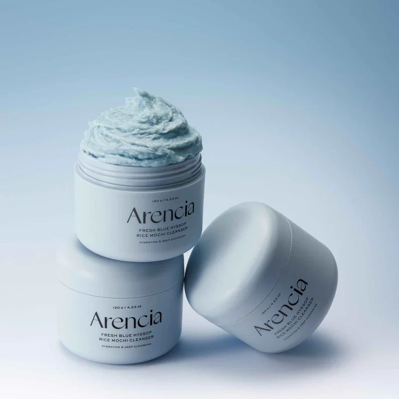 Arencia Blue Hyssop Rice Mochi Cleanser ارينسيا غسول ​​أرز موتشي الزوفا الزرقاء