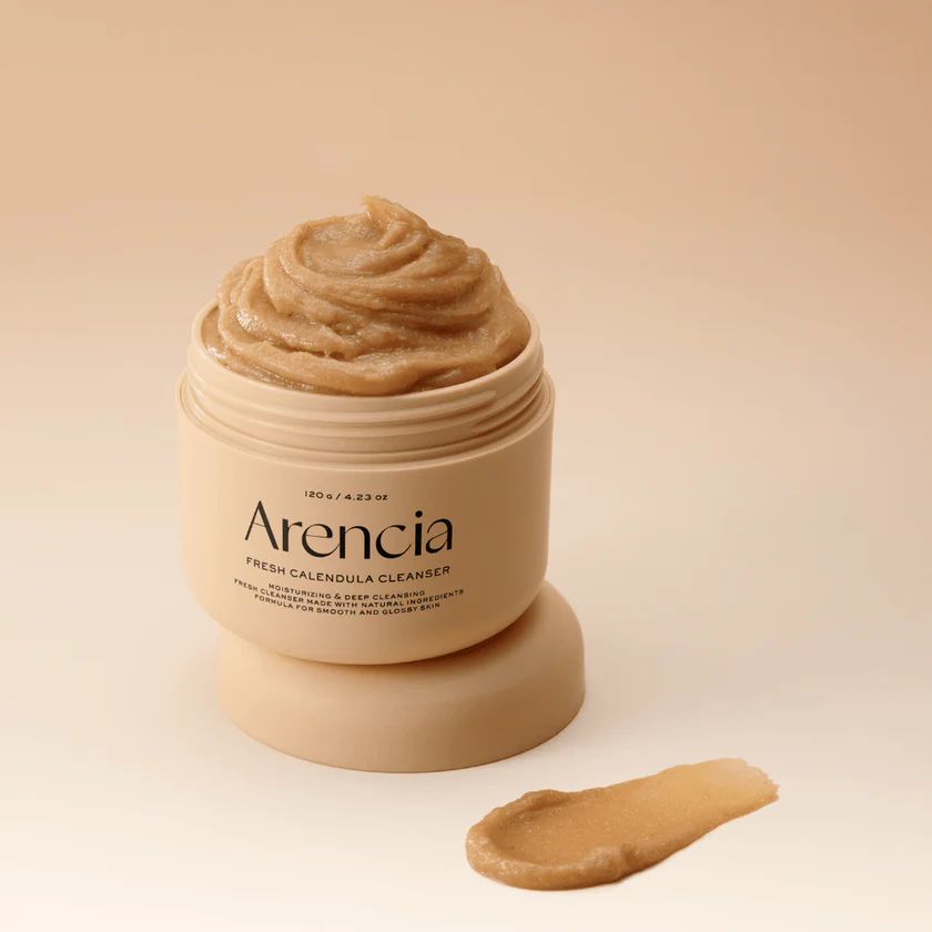 Arencia Calendula Rice Mochi Cleanser, Gentle Exfoliating Foam Wash for Sensitive, Dry, Rough Skin, ارينسيا غسول أرز موتشي بخلاصة زهرة الآذريون من،غسول رغوي مقشر لطيف للبشرة الحساسة والجافة والخشنة.
