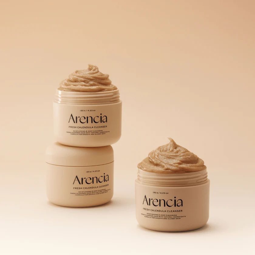 Arencia Calendula Rice Mochi Cleanser, Gentle Exfoliating Foam Wash for Sensitive, Dry, Rough Skin, ارينسيا غسول أرز موتشي بخلاصة زهرة الآذريون من،غسول رغوي مقشر لطيف للبشرة الحساسة والجافة والخشنة._0