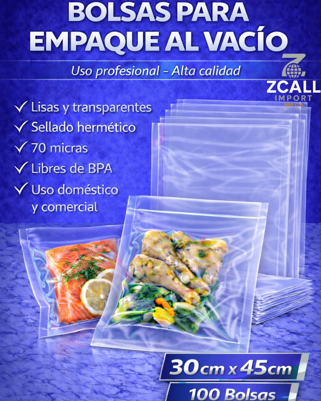 Bolsas lisas 30x45