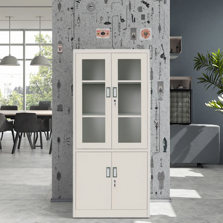 ARMOIRE DE RANGEMENT 2 PORTES AVEC VITRE _0
