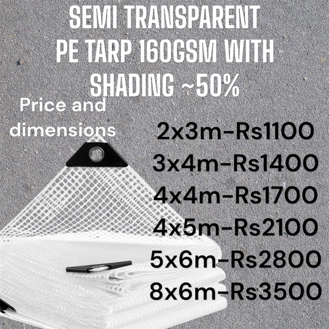 Semi Transparent PE Tarp