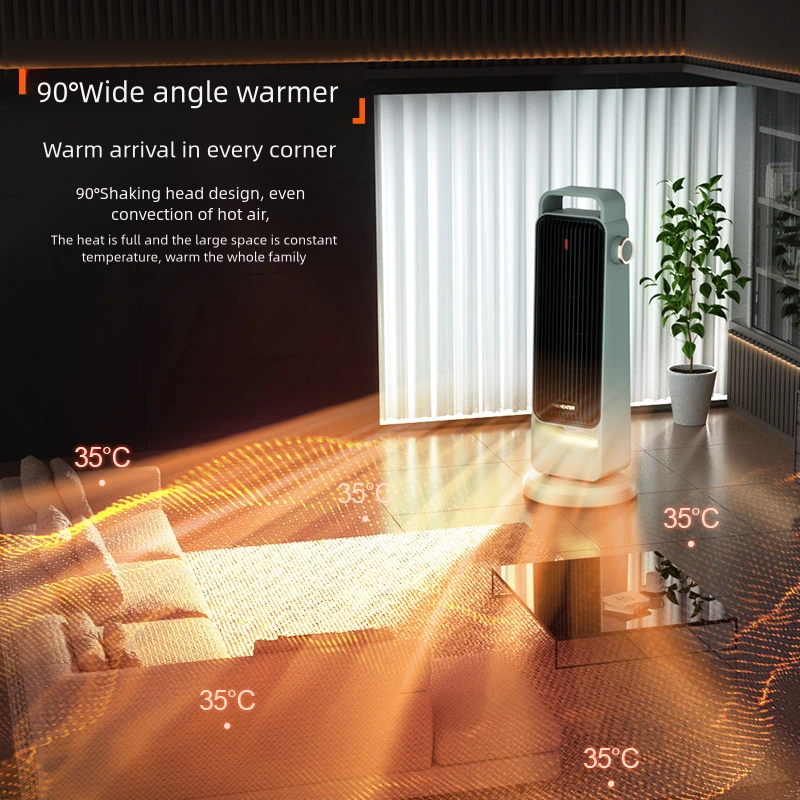 Portable  Electric Fan Heater Home Room Desktop Office -Rotate_2