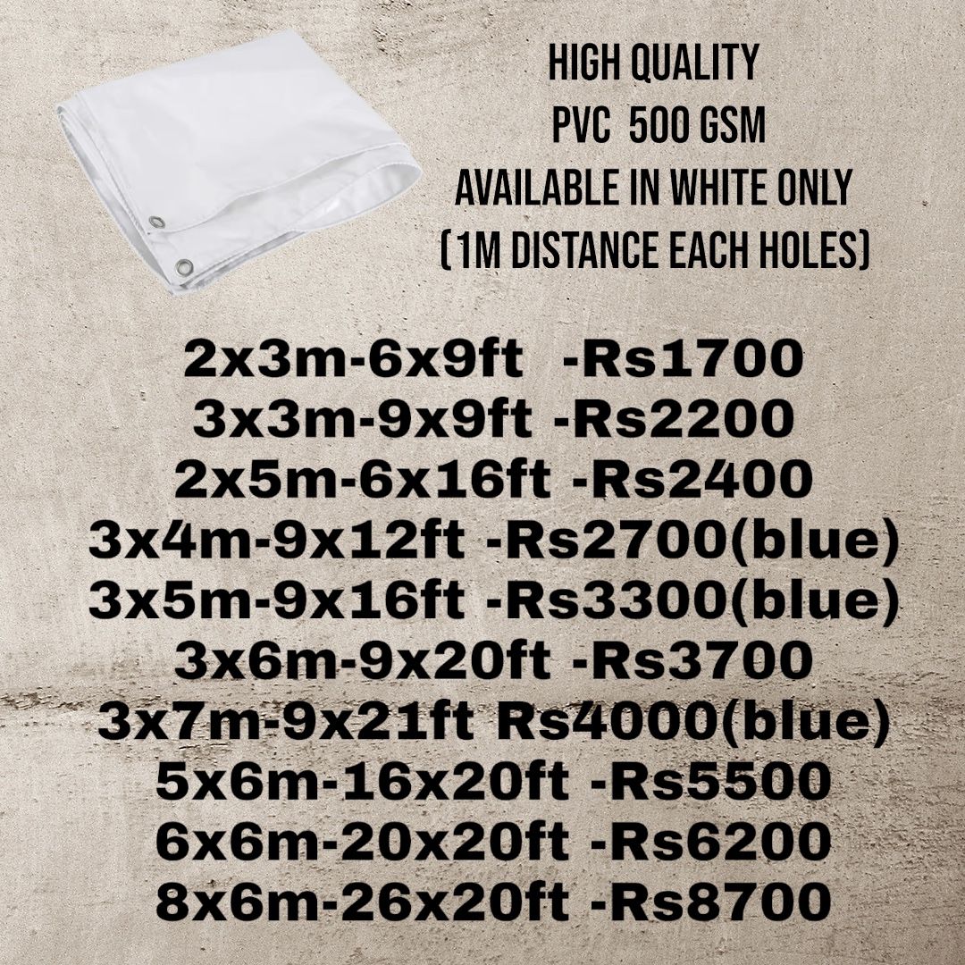  HEAVY DUTY PVC 500 GSM white tarpaulin _1