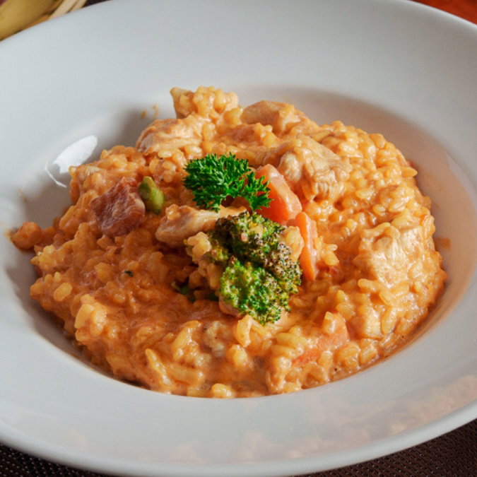 Risotto Pollo y Vegetales 