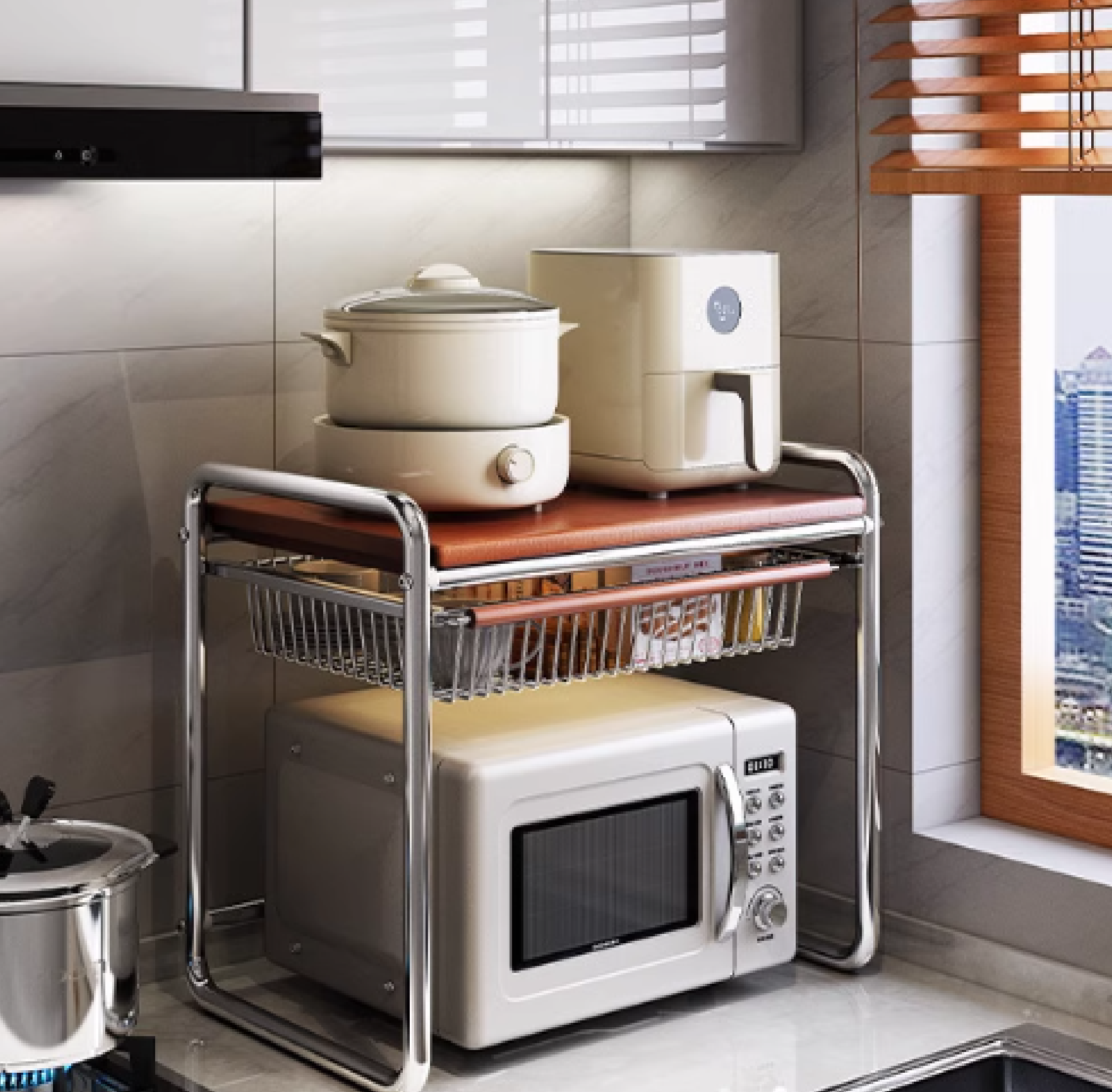 10400042 - OVEN RACK WITH WOODEN TOP