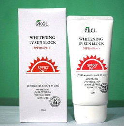 Ekel Whitening UV Sun Block SPF50+ PA+++ 70ml ايكل واقي شمس مفتح