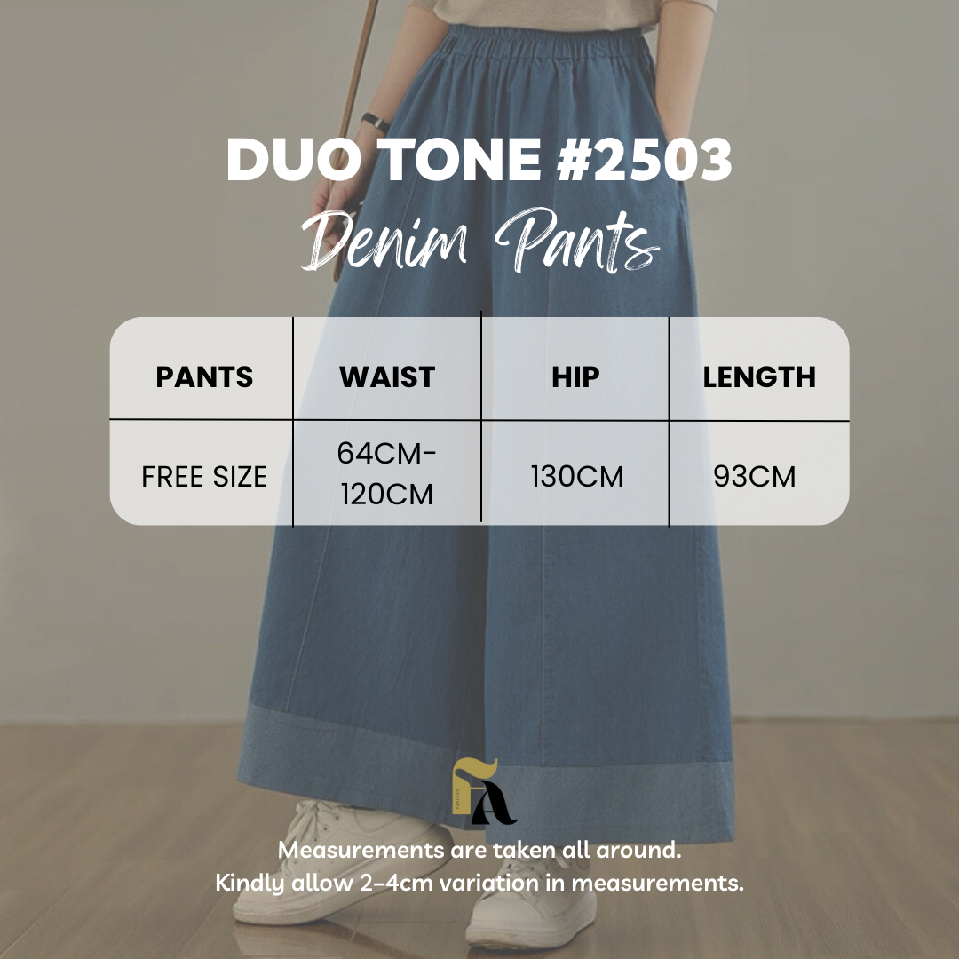 Duo Tone List Denim Pants_1