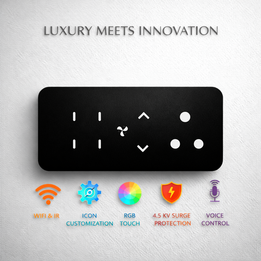 Magnetic Touch 4 Switch 1 Fan 1 Socket  _1