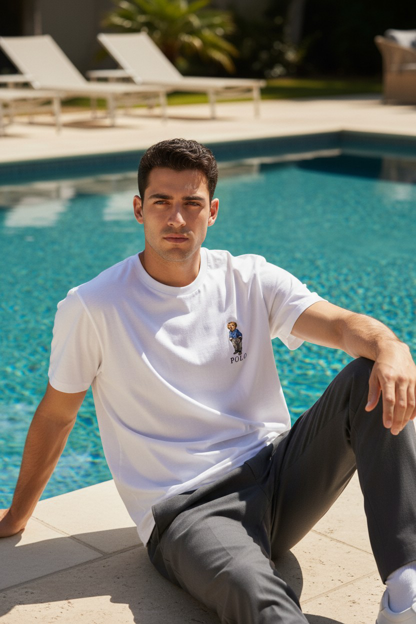 T-shirt Homme Blanc – Logo Polo – 3XL