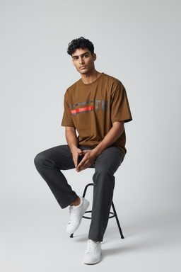 T-shirt Homme Marron 