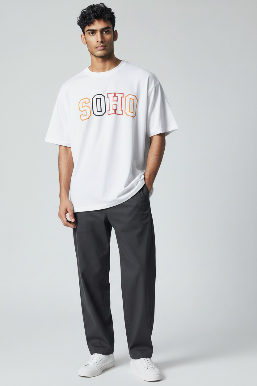 T-shirt Homme Blanc – Imprimé SOHO
