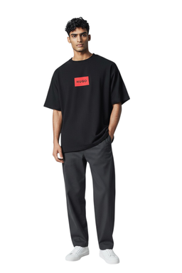 T-shirt Homme Noir – Logo Rouge