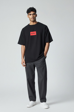 T-shirt Homme Noir – Logo Rouge