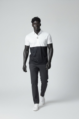 Polo Homme Blanc & Noir – 2XL