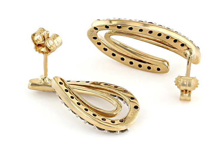 Aretes de Oro Amarillo de 10K con Diamantes Blancos Redondos de 0,50ctw_3