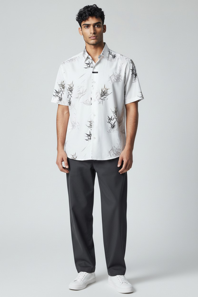 Chemise blanche motif discret_2