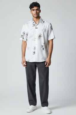 Chemise blanche motif discret