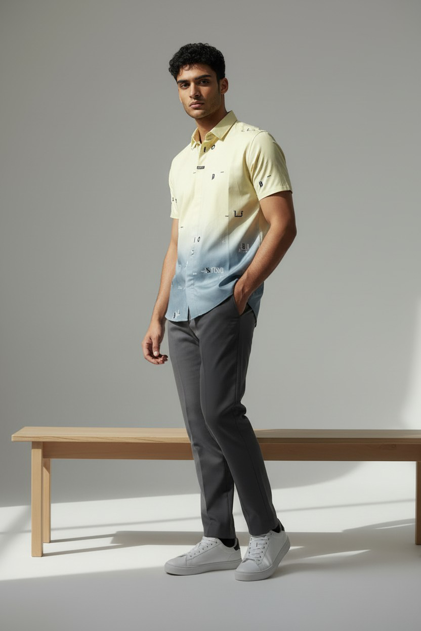 Chemise dégradé jaune & bleu_1