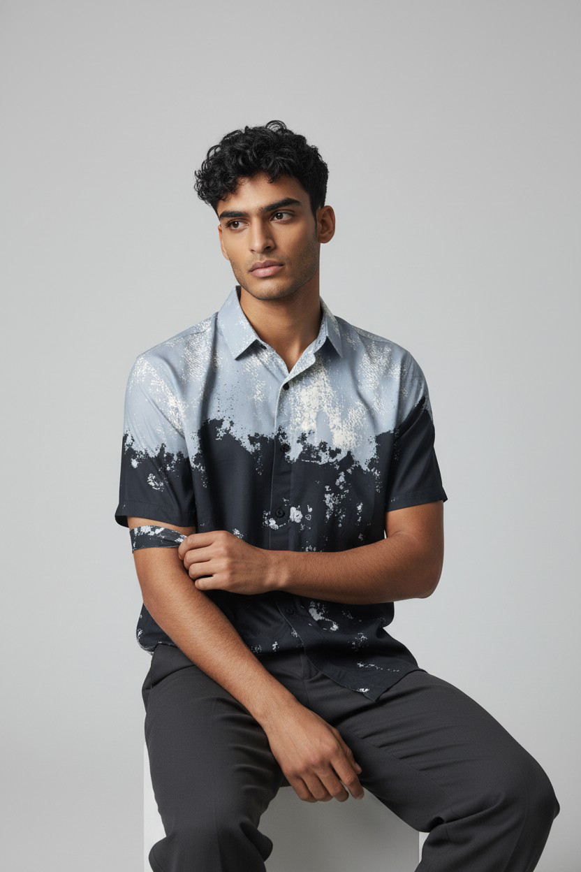 Chemise dégradé noir & gris_0
