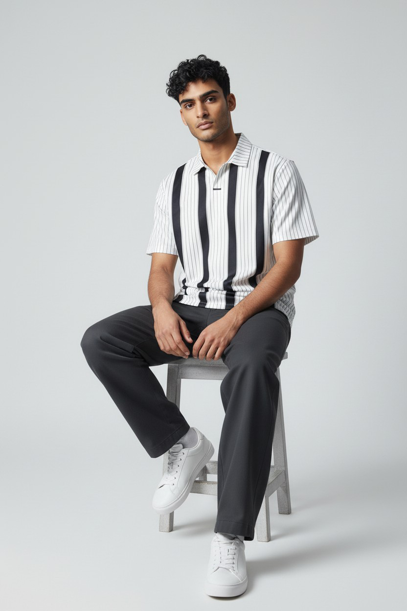 Chemise rayée noir & blanc