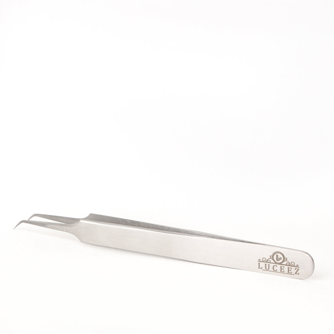 LUCEEZ CURVED SILVER TWEEZERS _1