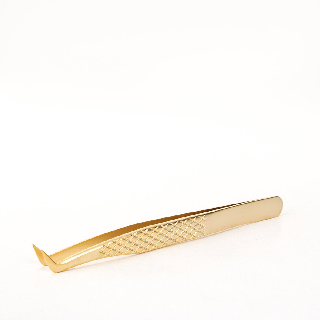 LU 35 GOLD CURVED TWEEZERS