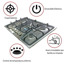 Parrilla de 5 quemadores de acero inoxidable SHORBULL.
