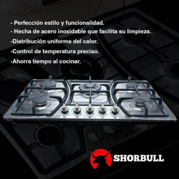 Parrilla de 5 quemadores de acero inoxidable SHORBULL.