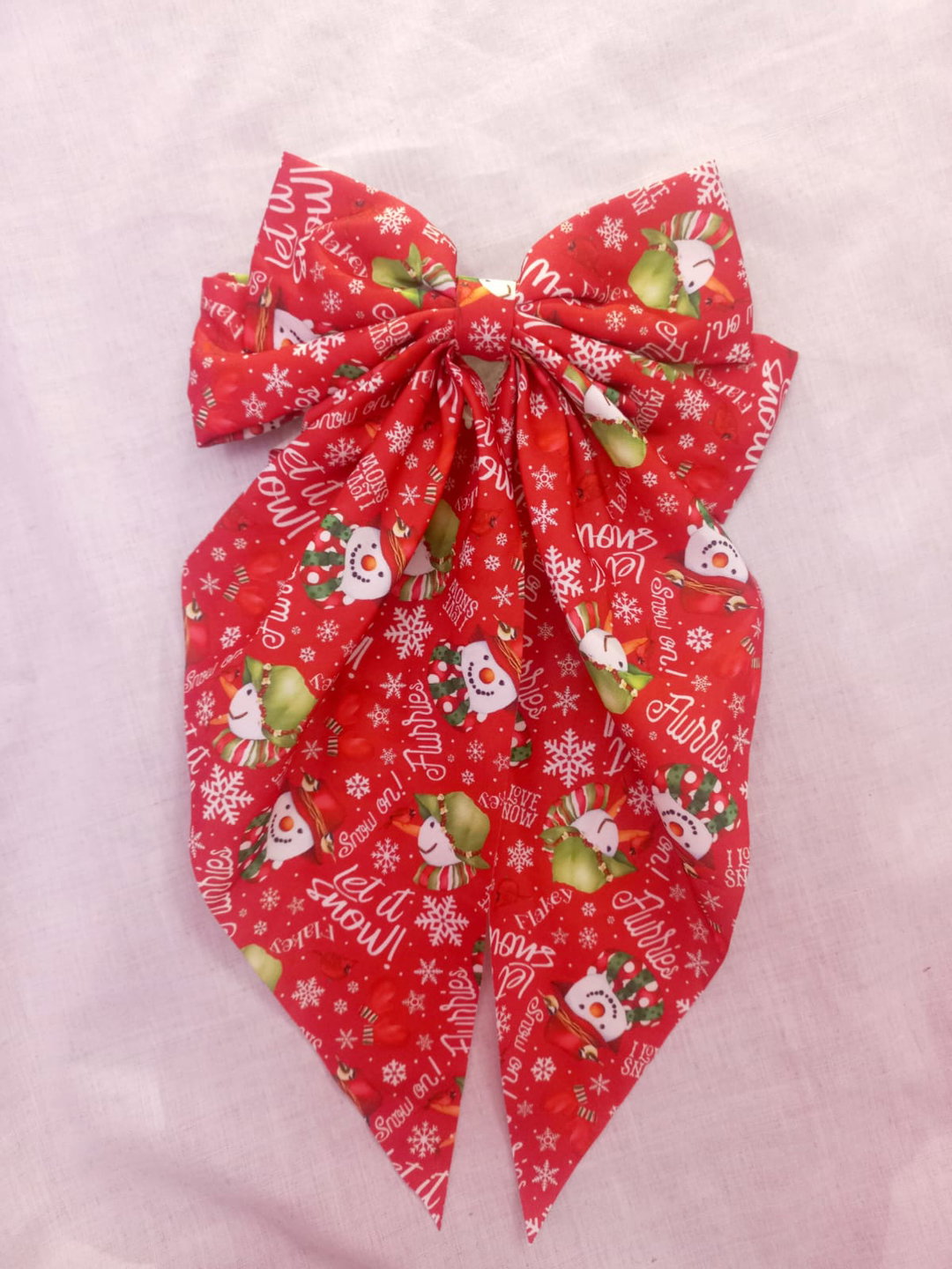 🎄 Snowman Christmas bow