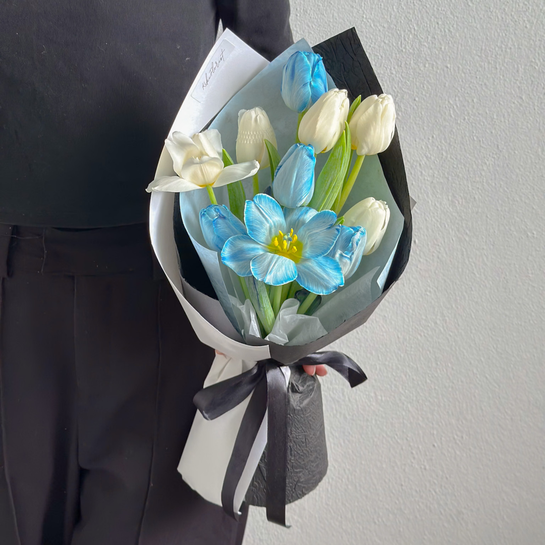 Blue & White Tulips