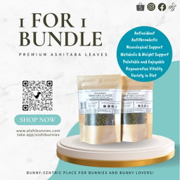1 For 1 Special Bundle! Premium Ashitaba Leaves For Rabbits & Small Animals (35g + 35g) 