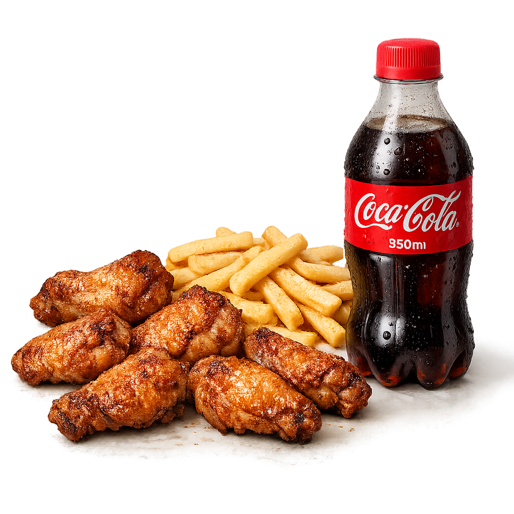 6 Wings – Classic Fries + Soda