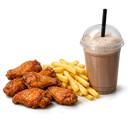 6 Wings – Classic Fries + Milkshake