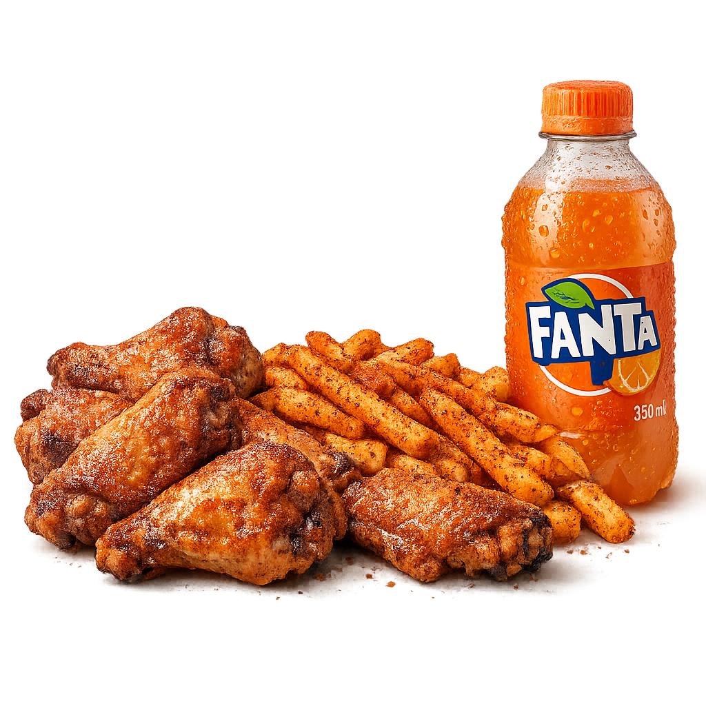 6 Wings – Masala Fries + Soda_0