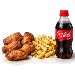 6 Wings – Garlic Fries + Soda