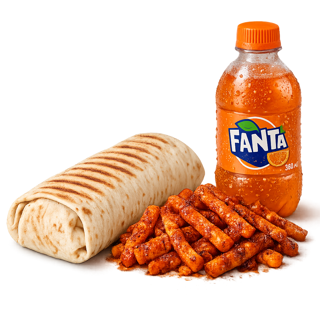Chicken Shawarma – Masala Fries + Soda