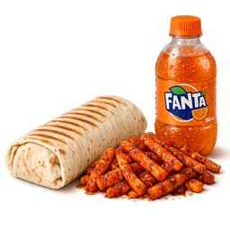 Chicken Shawarma – Masala Fries + Soda