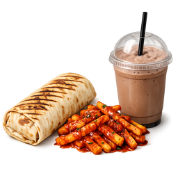 Chicken Shawarma – Masala Fries + Milkshake