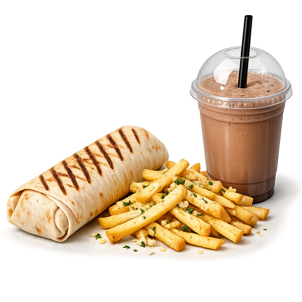 Chicken Shawarma – Garlic Fries + Milkshake_0