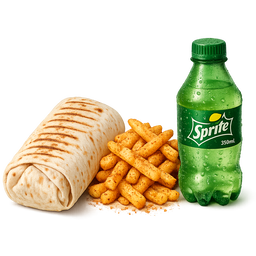 Chicken Shawarma – Seasoned Fries + Soda