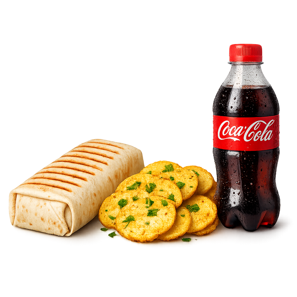 Chicken Shawarma – Bhajia + Soda