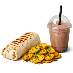 Chicken Shawarma – Bhajia + Milkshake