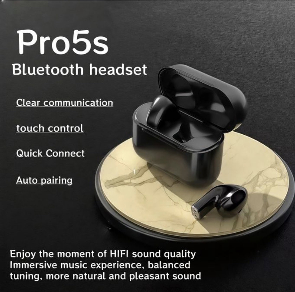 Guixia Pro5s wireless Bluetooth headphones in the ear, Support calls and Touch Control_1