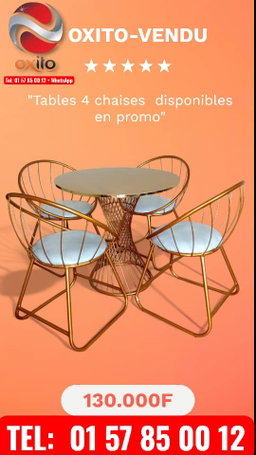 Table a 4 chaises véranda 
