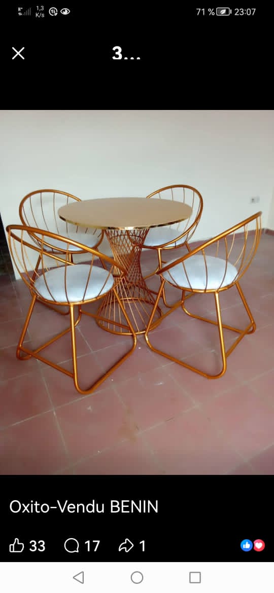 Table a 4 chaises véranda 