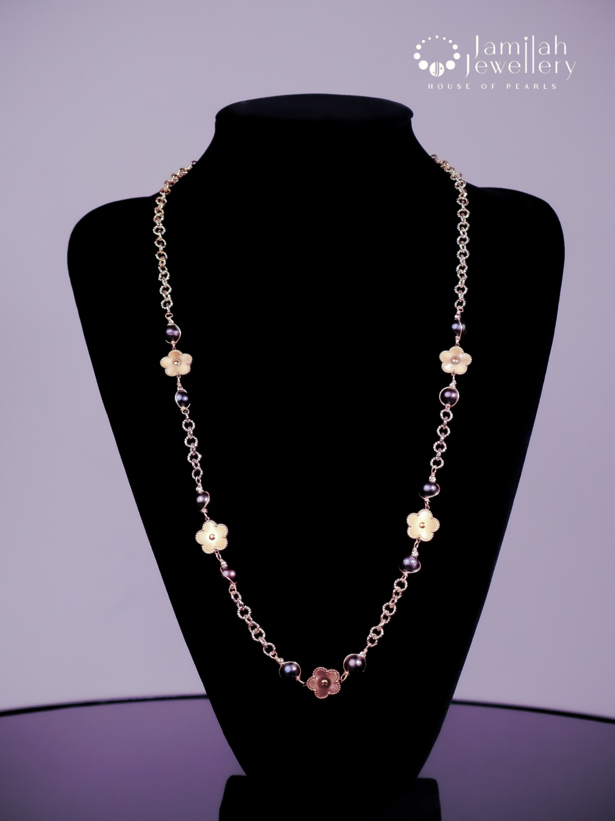 73cm Black Pearl Necklace_0
