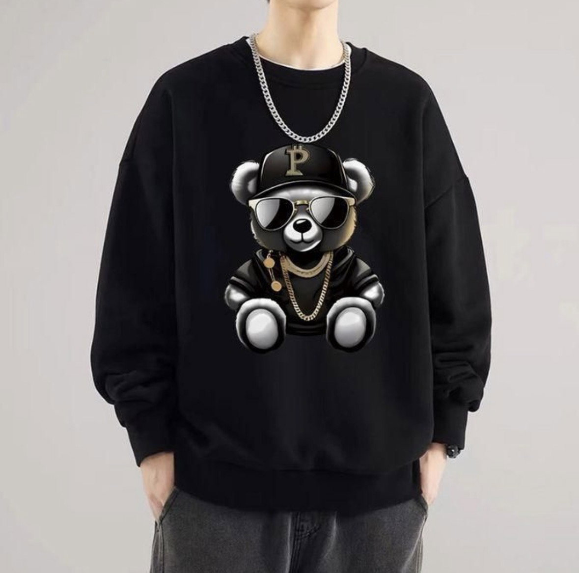 TOUPY Men’s Sweatshirt Casual Long Sleeve T - Shirt Pocket-Black _0