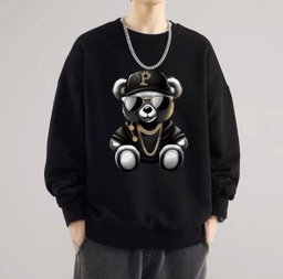 TOUPY Men’s Sweatshirt Casual Long Sleeve T - Shirt Pocket-Black 