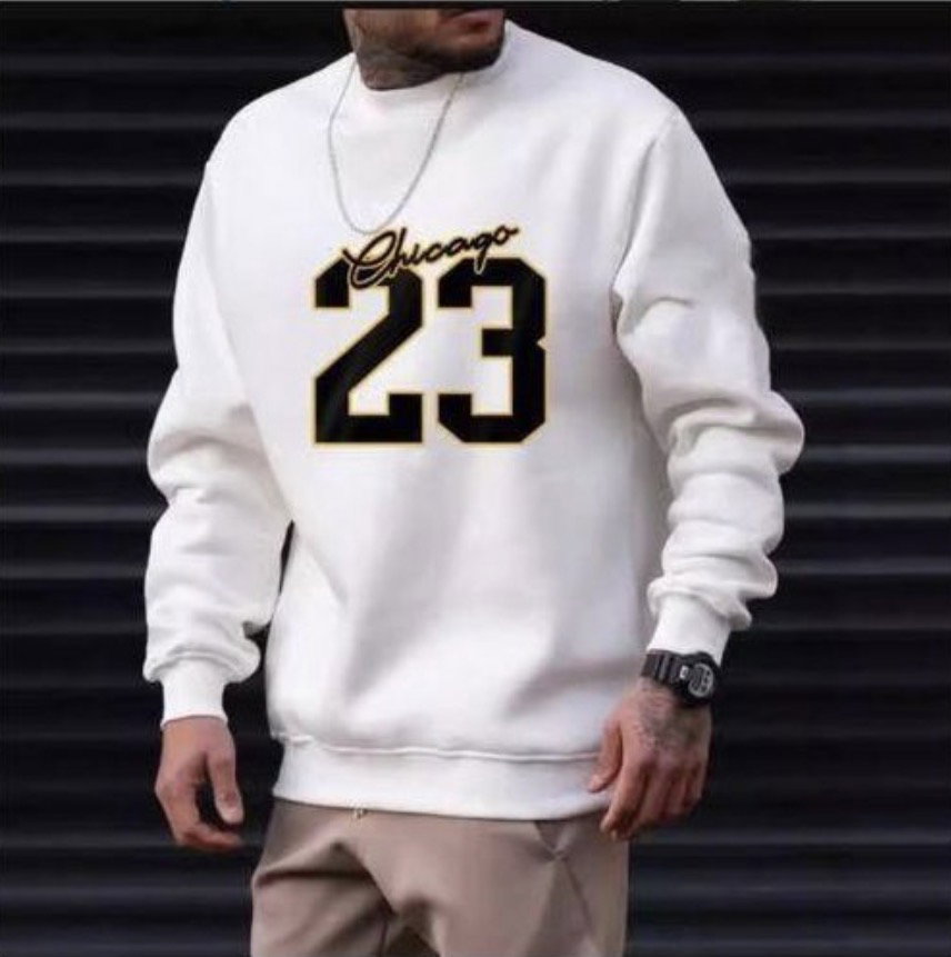 TOUPY Men’s Sweatshirt Casual Long Sleeve T - Shirt Pocket-White